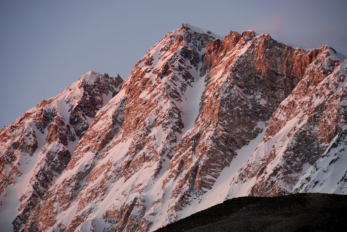 39 Last Rays Of Sunset On Shishapangma Southwest Face From Advanced Base Camp The last rays of sunset still burn Shishapangma Southwest Face from Advanced Base Camp.